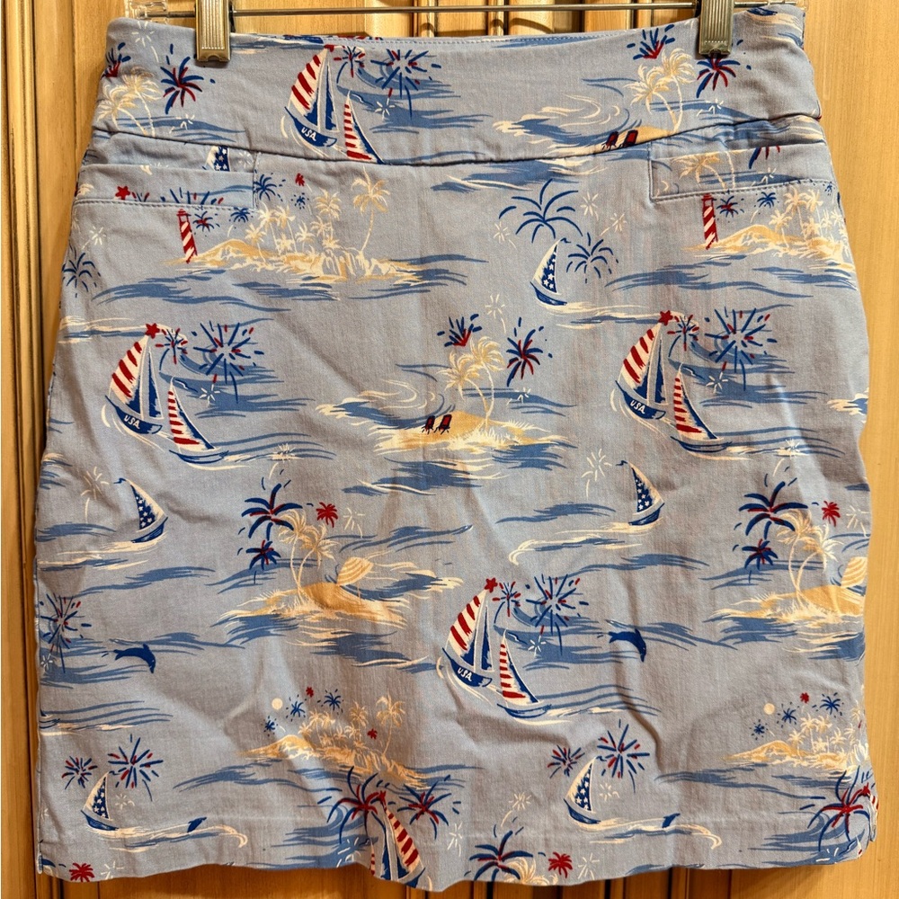 Nautical Print Skort with Sailboat Design